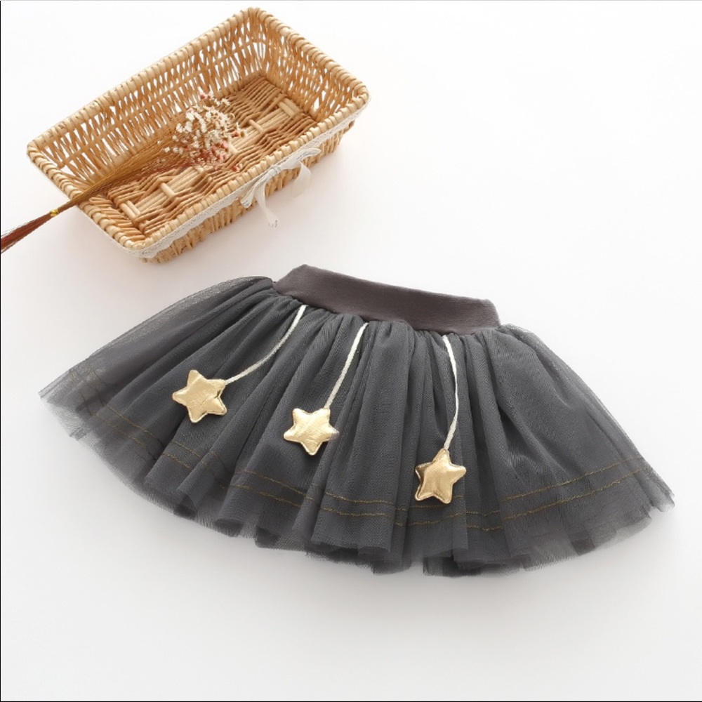 Girls gray star TuTu skirt