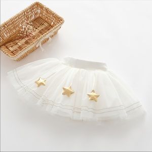 Girls white star TuTu skirt