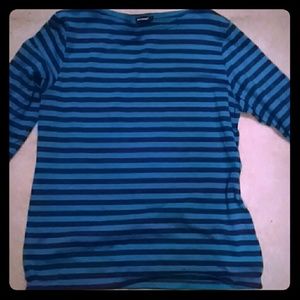 Long sleeve striped shirt (teal and dark grey)