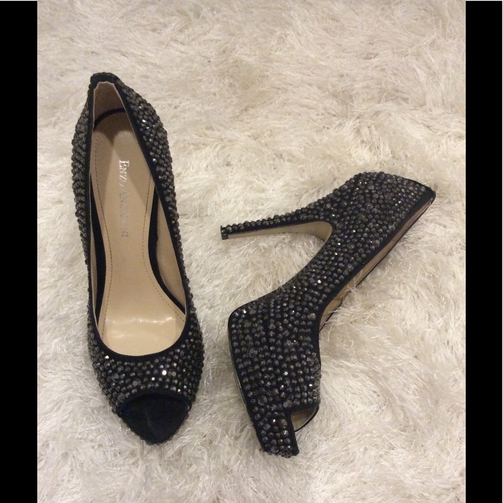 Enzo Angiolini sparkle peep toe heels size 6