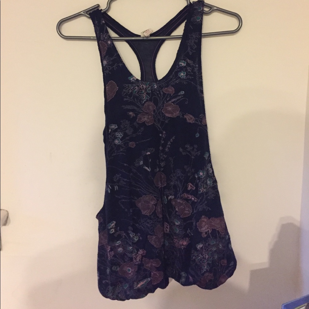 Free people two layer navy top