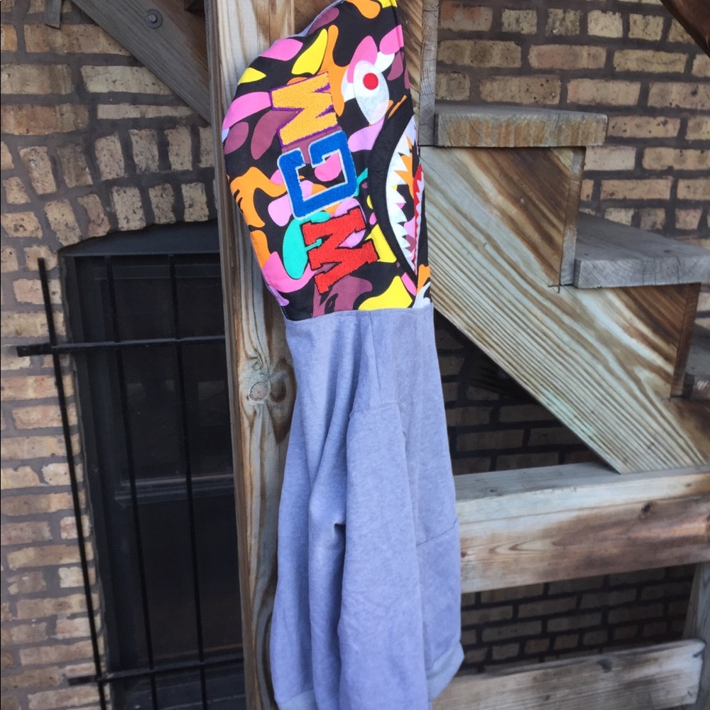 Bape / Bathing Ape Multi Camouflage Shark Hoodie