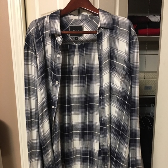 Rails Tops - Rails navy blue and white plaid shirt