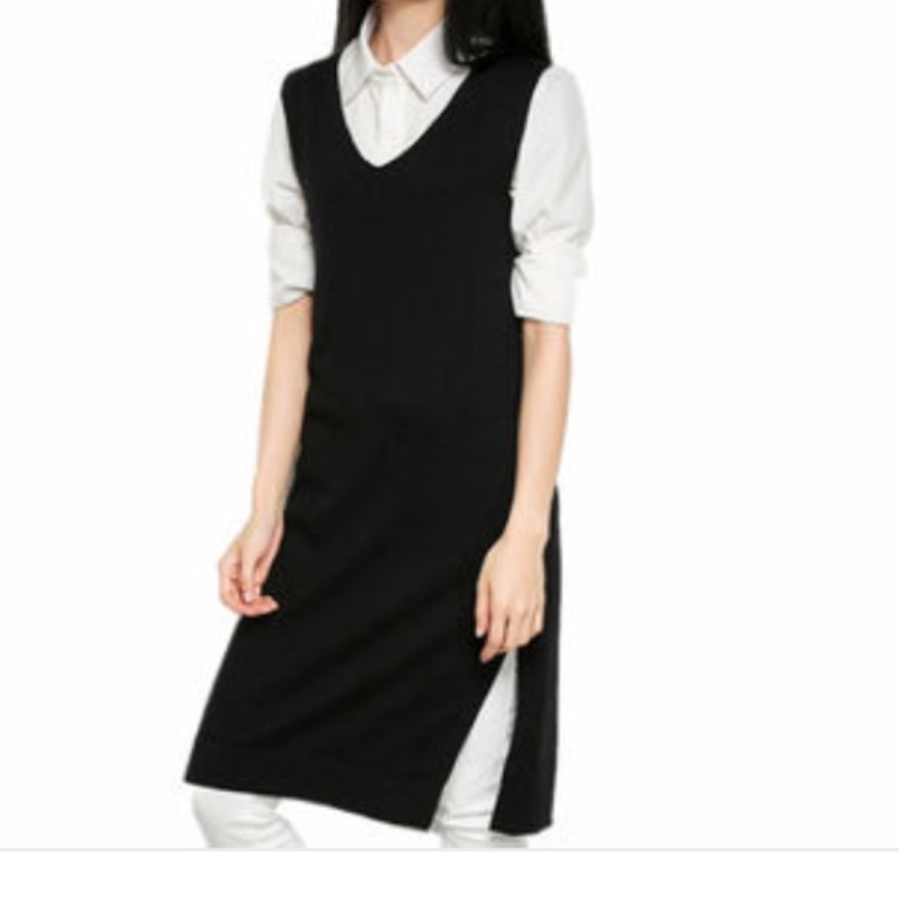 Totally cool long black sweater vest