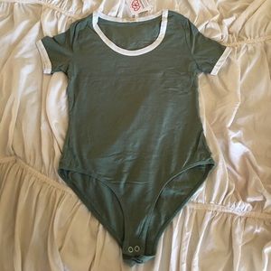 Green tshirt style adult onesie bodysuit