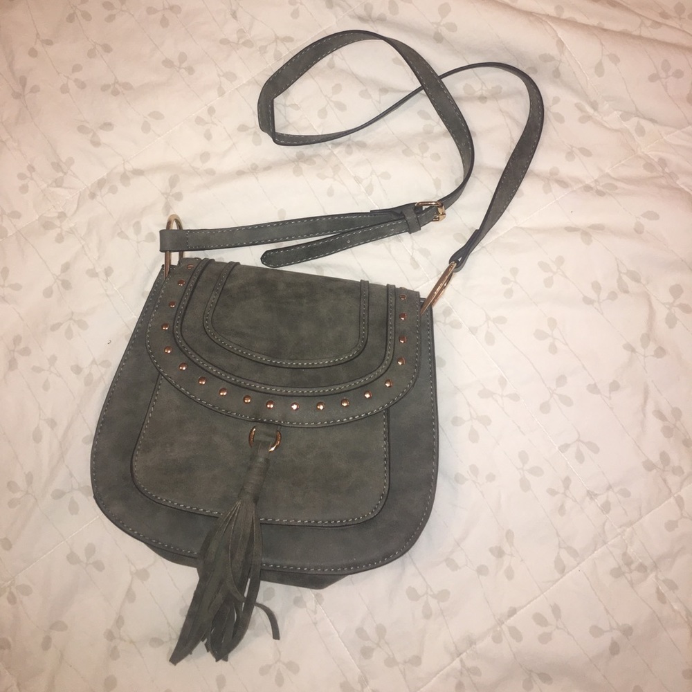 Olive Green Suede Crossbody