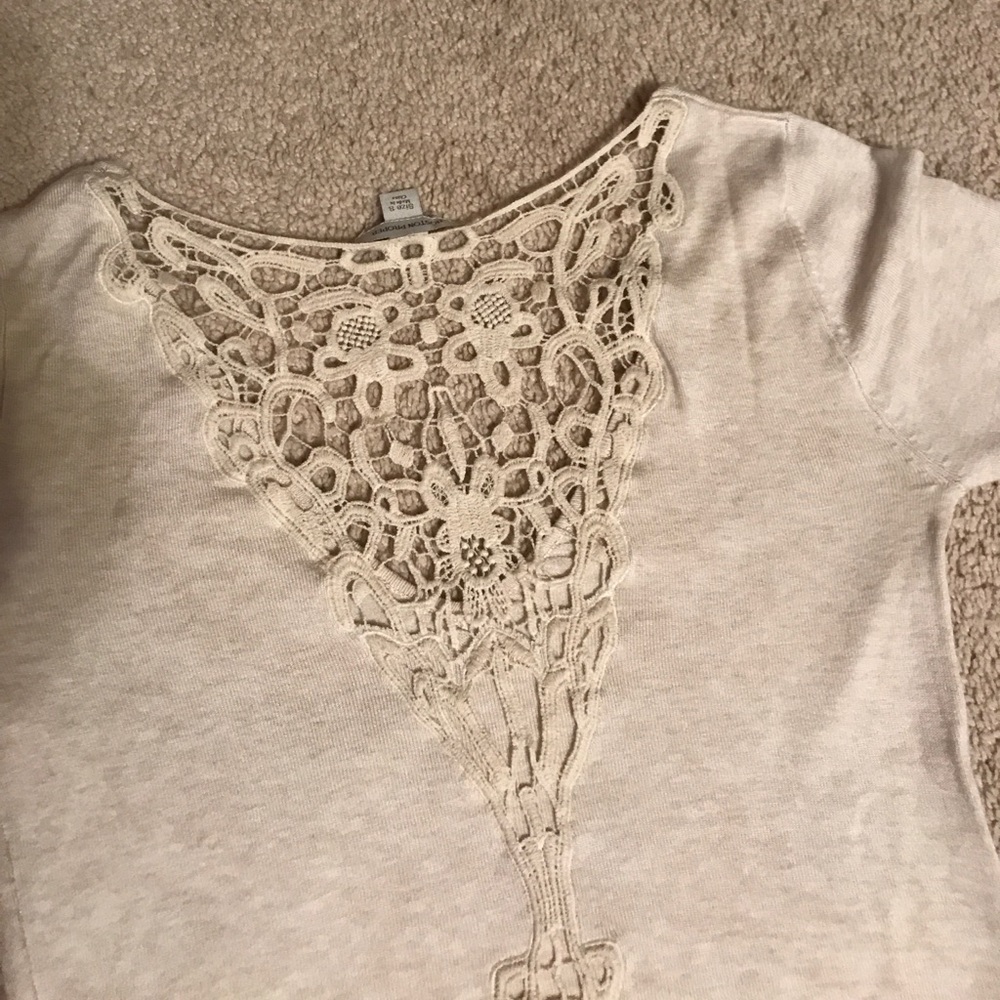 Lace sweater with lace bell sleeves