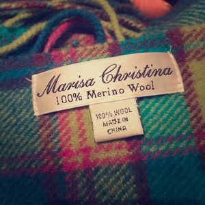 Marisa Christina 100% Merino Wool plaid scarf