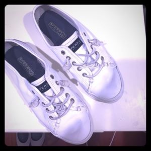 White leather sperrys
