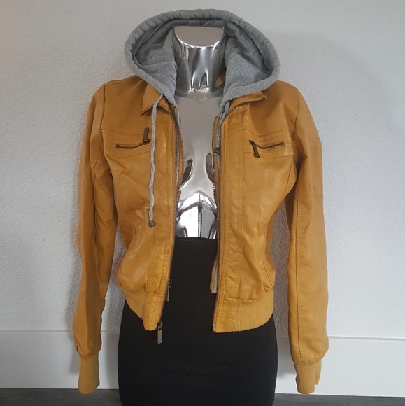 mustard jacket with hood
