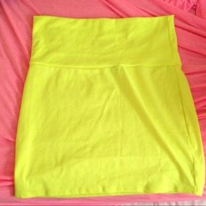 Neon yellow bodycon mini