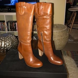 Barney's New York Cognac Leather Boots