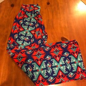 Aztec Print Wide Leg Pants