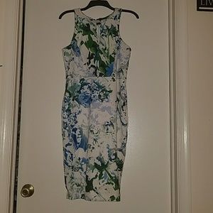 Floral print fitted dress