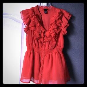 ❤️ Ruffled v-neck blouse ❤️