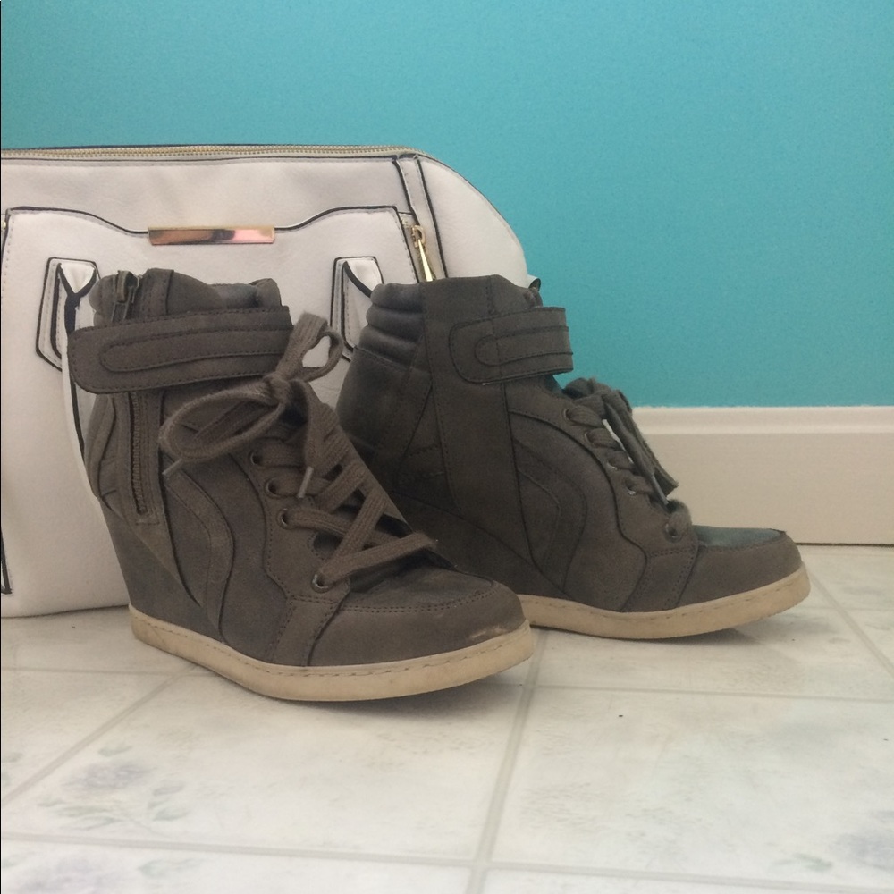 Wedge sneaker heels