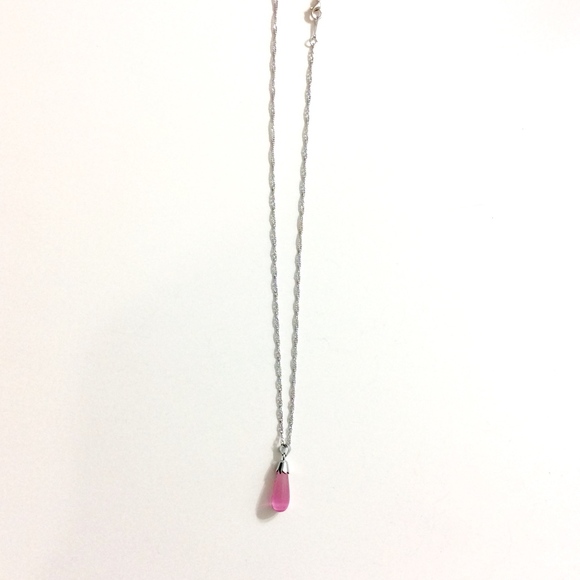 NEW tiger's eye necklace, 18k white gold plated - Picture 2 of 4