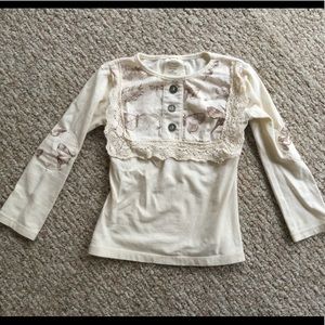 Persnickety size 4 girls butterfly Lace shirt