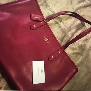 Coach crossgrain city zip tote