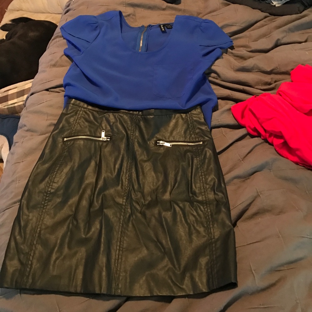 Faux leather skirt