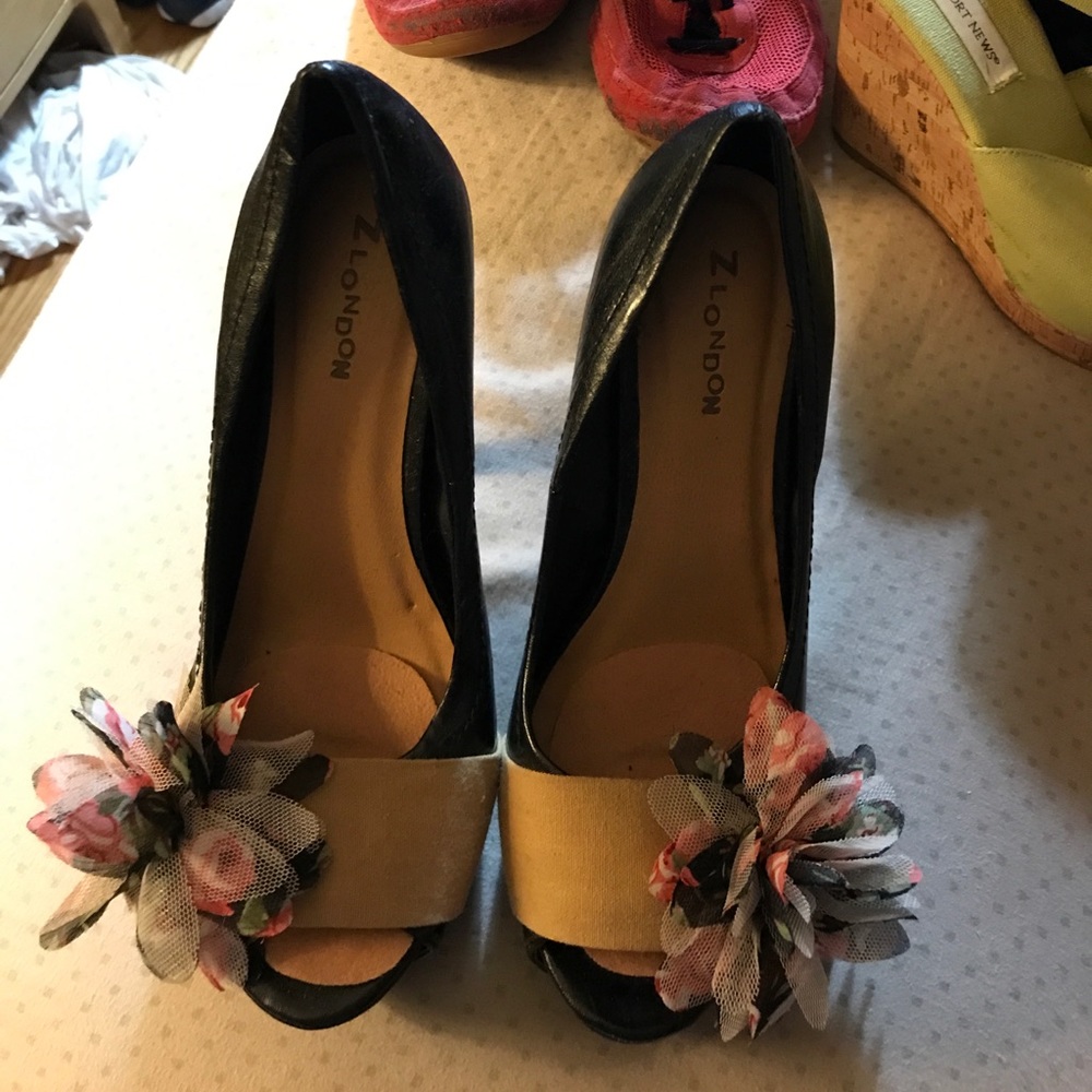 Black open toed heels