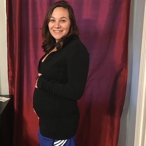 Liz Lange Maternity Zip Up Sweater Black