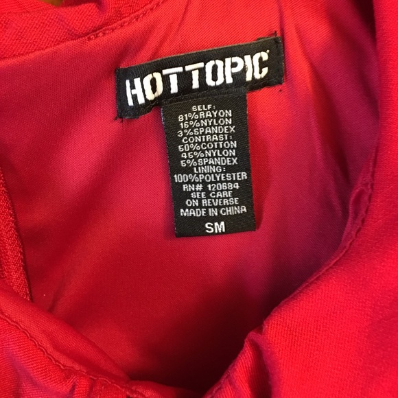 NWOT Hot Topic Red Dress with Black Lace - Picture 8 of 8