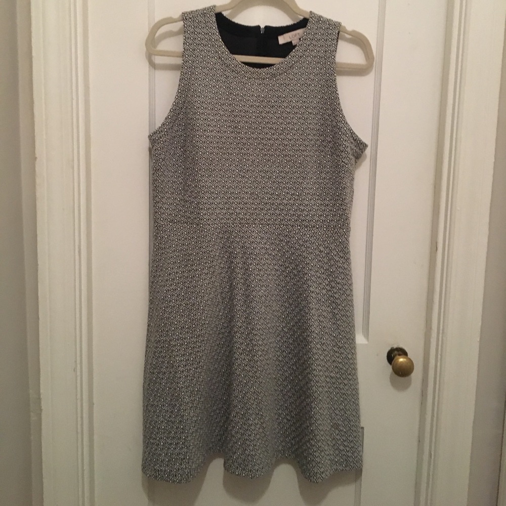 Loft geometric pattern dress 10 petite soft dress