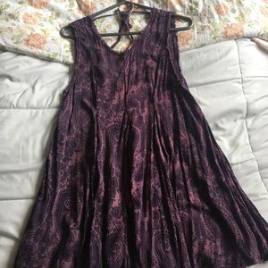 Purple Print Trapeze Dress