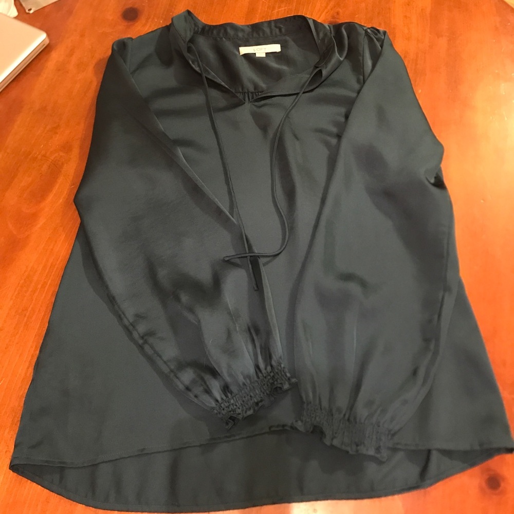 Loft Satin Shirt with Ruffle Sleeve