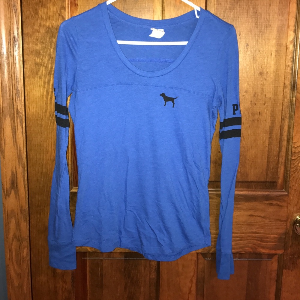 PINK Victoria Secret long sleeve blue shirt