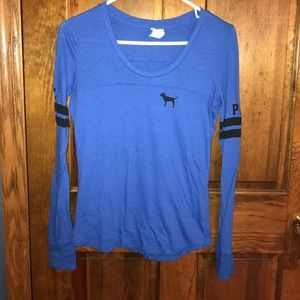 PINK Victoria Secret long sleeve blue shirt