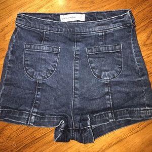 High-rise denim shorts