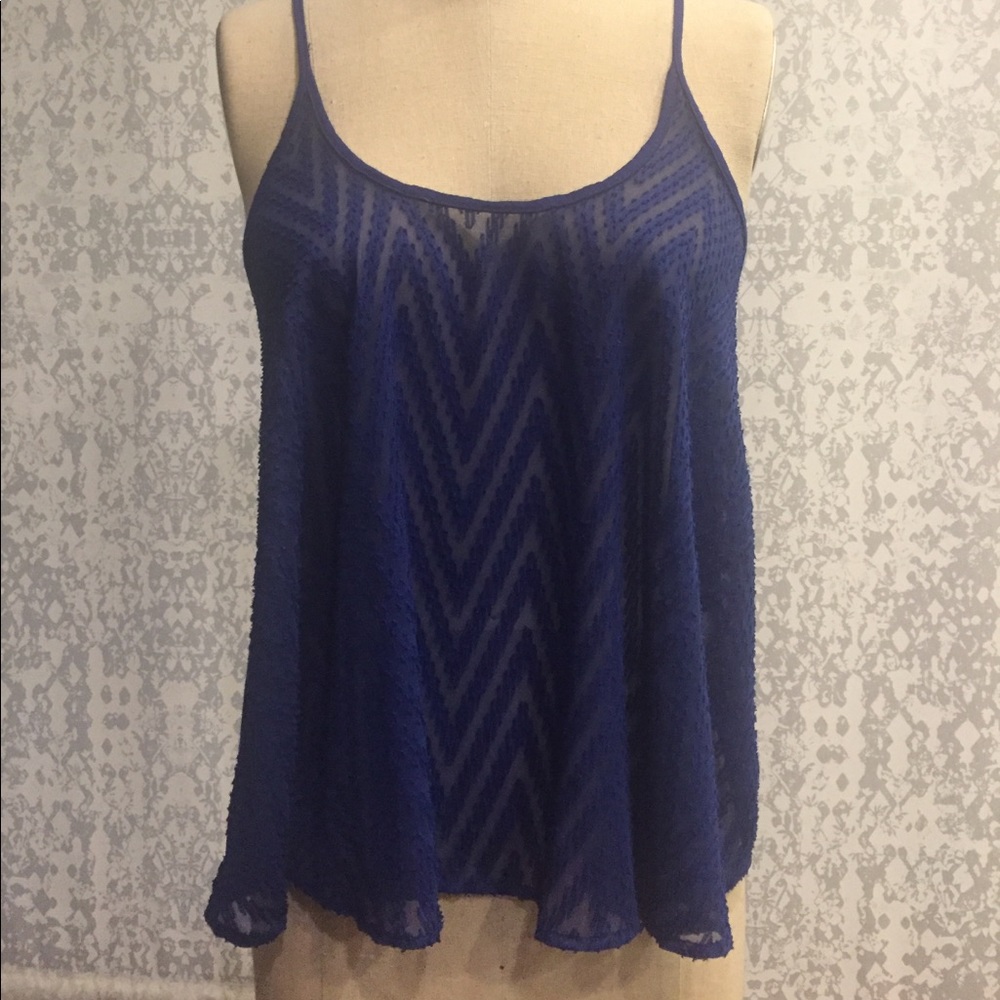 Blue Chevron Top