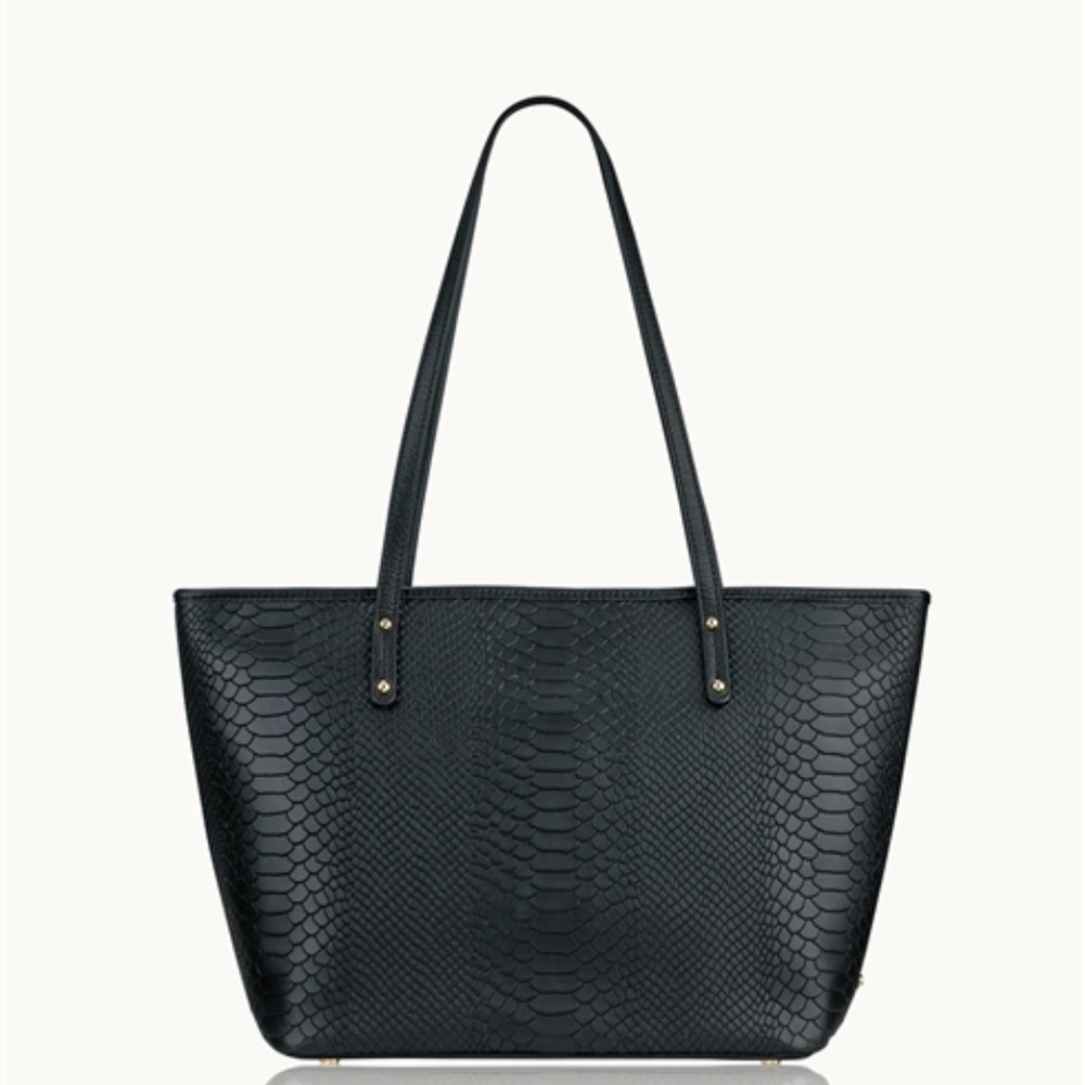 GiGi New York - ZIP TAYLOR TOTE - Black Python
