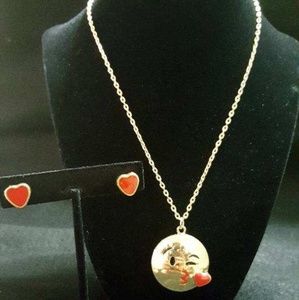 NEW Fun EMOJI matching necklace and earring set