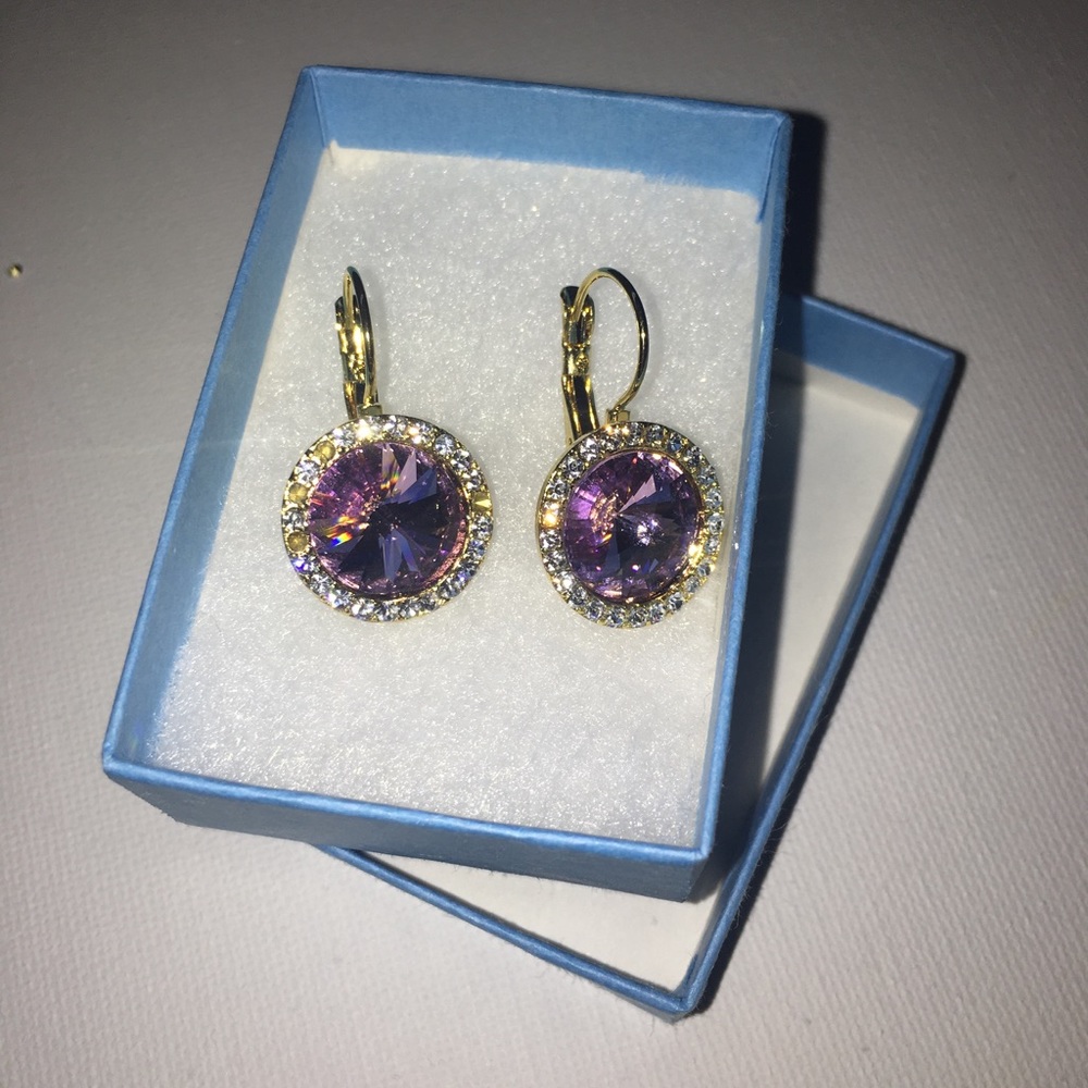 sparkling purple earrings