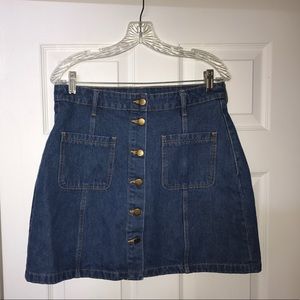 denim button up skirt