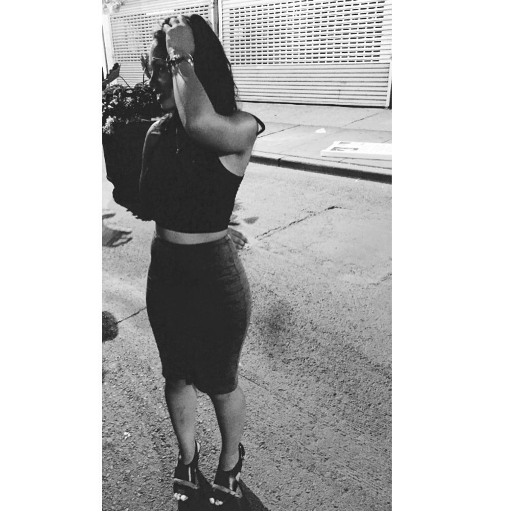 American apparel high top grey skirt
