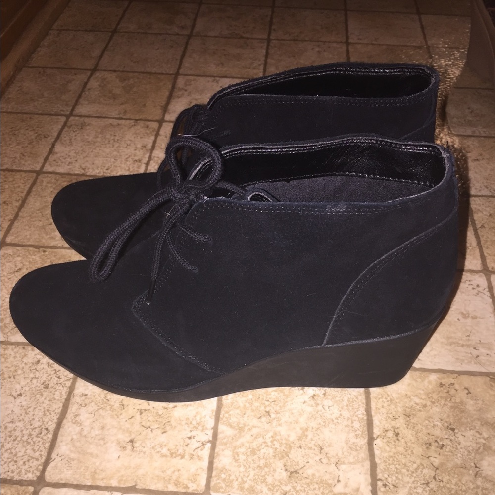 Black croc booties