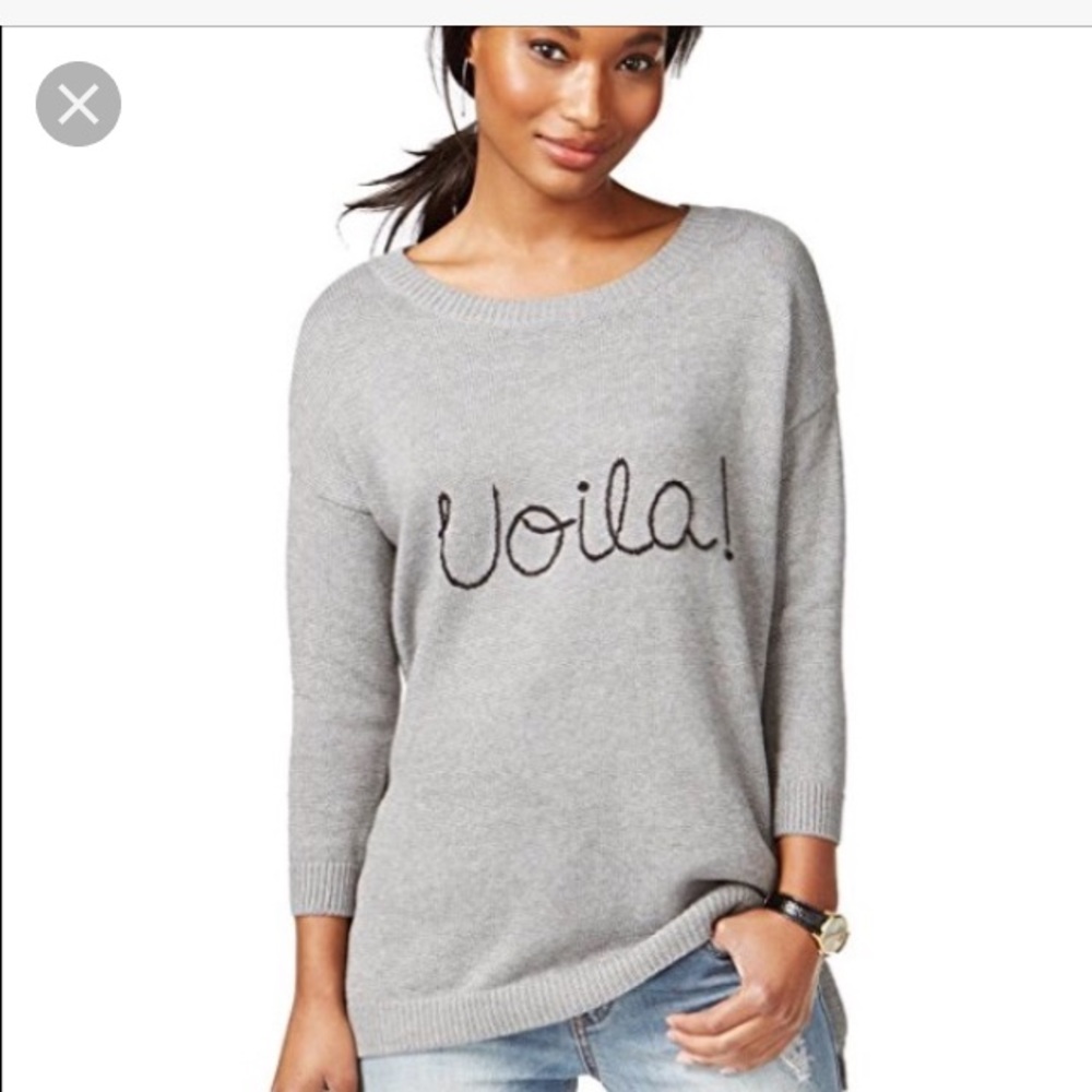Maison Jules gray VOILA! sweater