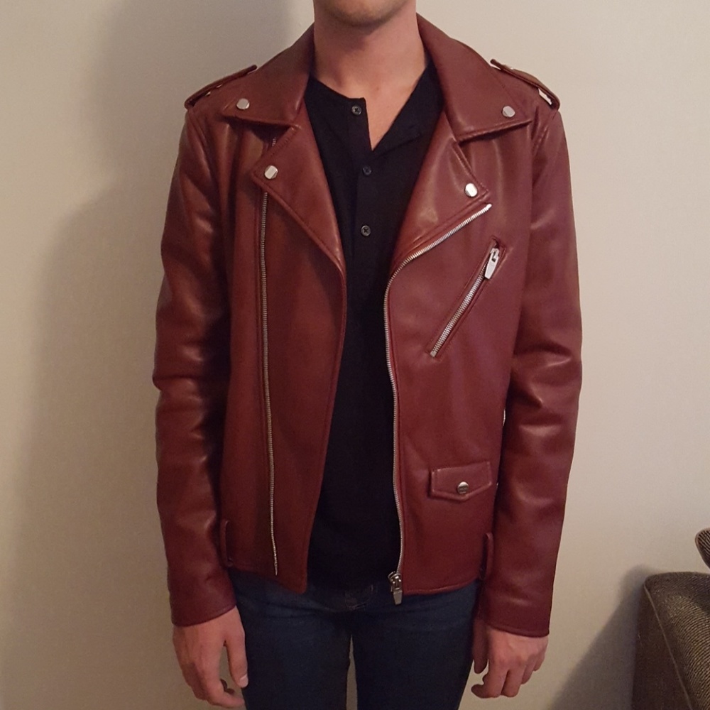 Men's Zara Red Leather Jacket