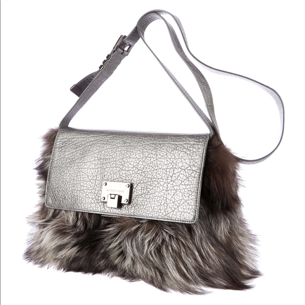Michael Kors Metallic Rabbit Fur Darrington