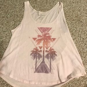 pink palm tree american eagle tank