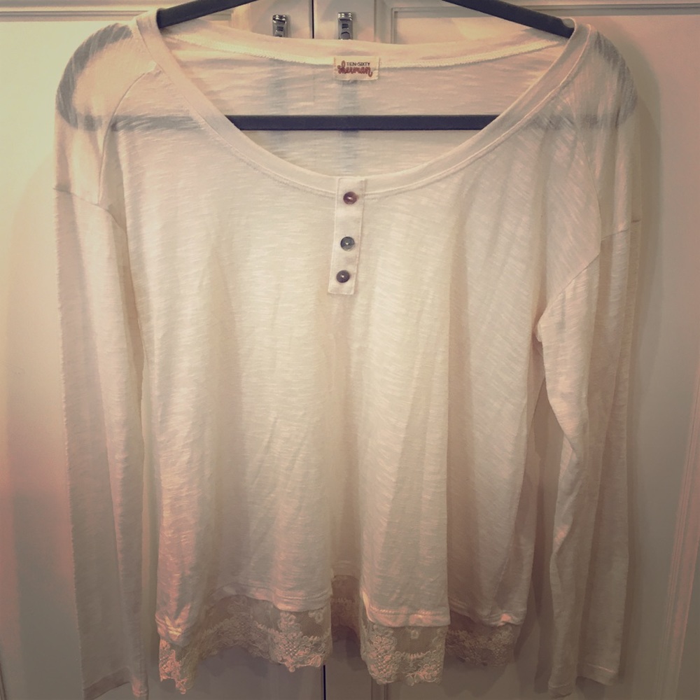 Ten Sixty Sherman Shirt with Lace Trim