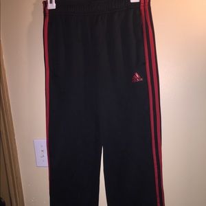 Black and red adidas climawarm sweatpants