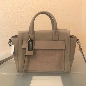Coach gray leather mini Riley cross body handbag