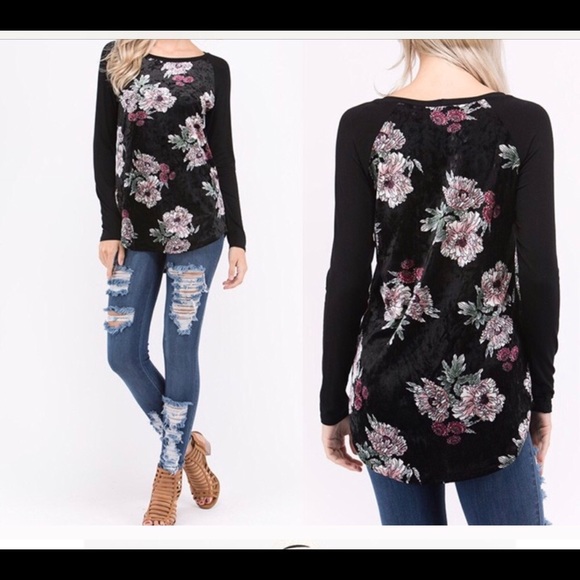 Floral raglan sleeve tunic Gently used like new - Picture 4 of 4