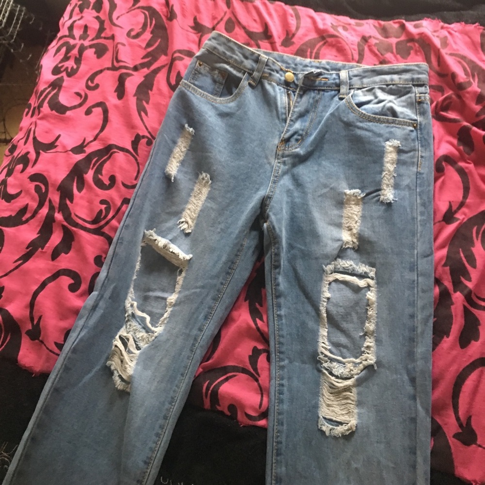 ripped denim jeans
