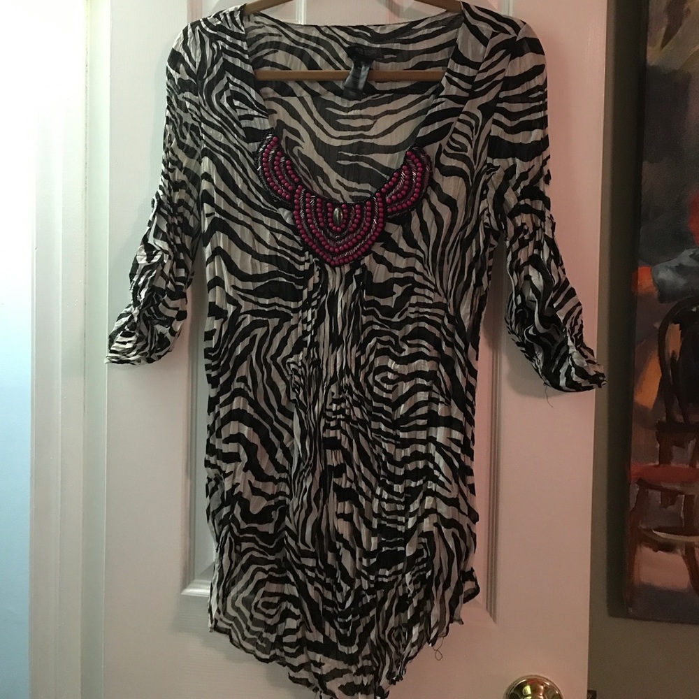 Beaded Zebra Blouse